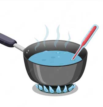 Pour boiling water over the food
